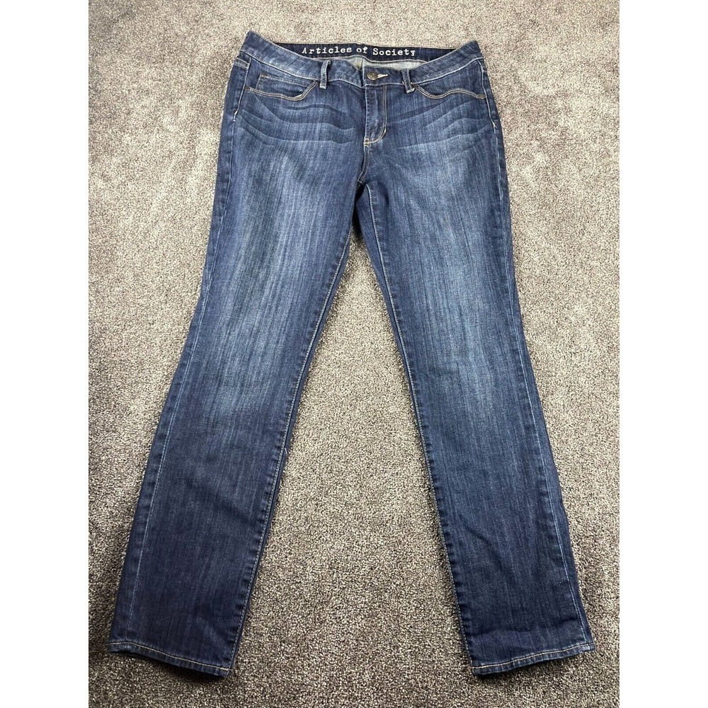 Articles Of Society Womens Blue Denim Zoey Crop Jeans Size 30